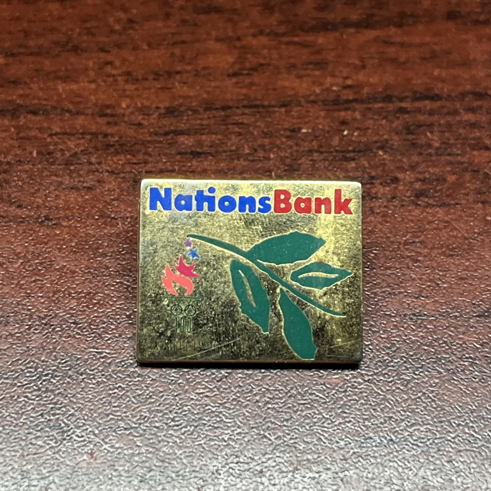 1996 Atlanta Olympics Nations Bank Official Sponsor Lapel Hat Pin